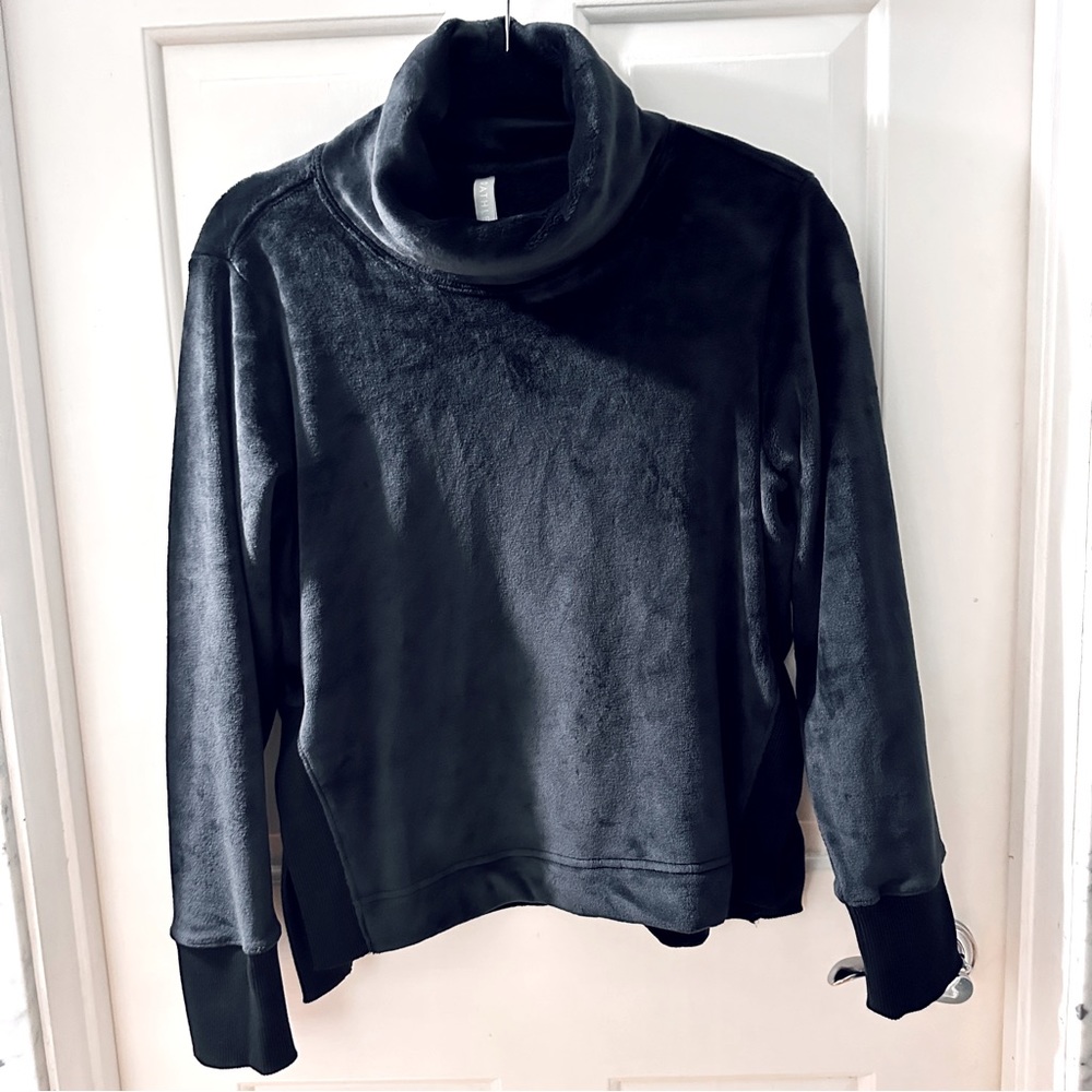 Athleta Velour Luxe Black Top Small